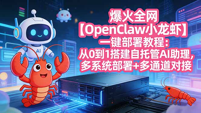 爆火全网【OpenClaw 小龙虾】一键部署教程：从0到1搭建自托管AI助理，多系统部署+多通道对接 - 觅资源