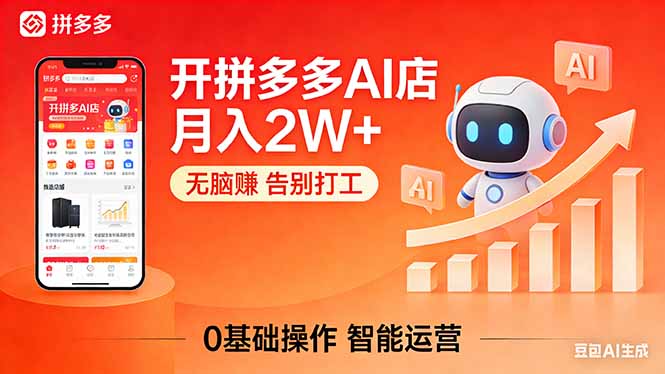 开一家拼多多AI店，月入2W+，无脑赚，告别打工，附SOP手册 - 觅资源