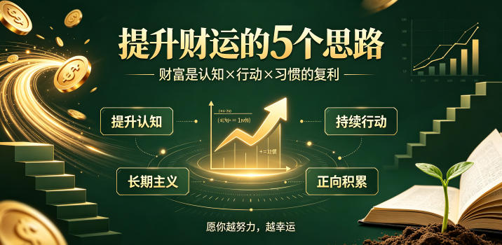 付费文章：提升财运的5个思路——财富是认知x行动x习惯的复利，愿你越努力，越幸运 - 觅资源