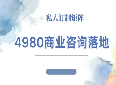 4980商业咨询师落地课程-ip运营高客单教程 - 觅资源