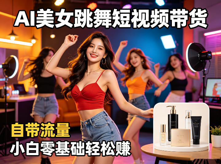 AI美女跳舞短视频带货：自带流量，小白零基础轻松賺，详细拆解 - 觅资源