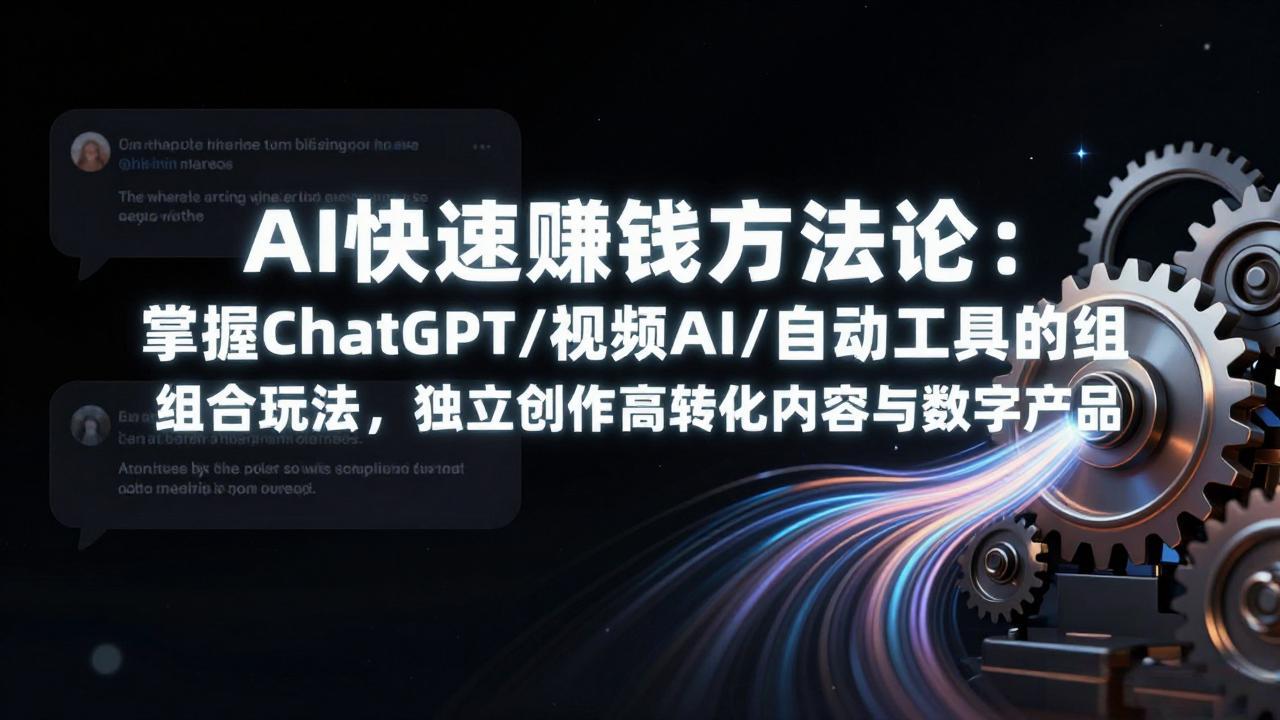 AI快速赚钱方法论：掌握ChatGPT/视频AI/自动化工具的组合玩法，独立创作高转化内容与数字产品|中创学习社