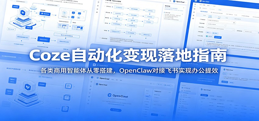 Coze自动化变现落地指南：各类商用智能体从零搭建，OpenClaw对接飞书实现办公提效 - 觅资源