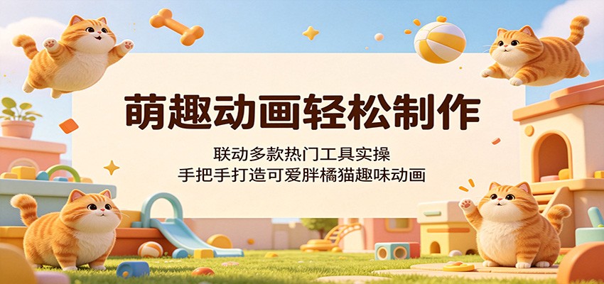 萌趣动画轻松制作，联动多款热门工具实操，手把手打造可爱胖橘猫趣味动画 - 觅资源