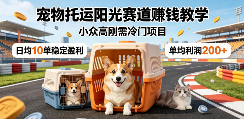 宠物托运阳光赛道賺钱教学，小众高刚需冷门项目，日均10单稳定盈利，单均利润200+ - 觅资源