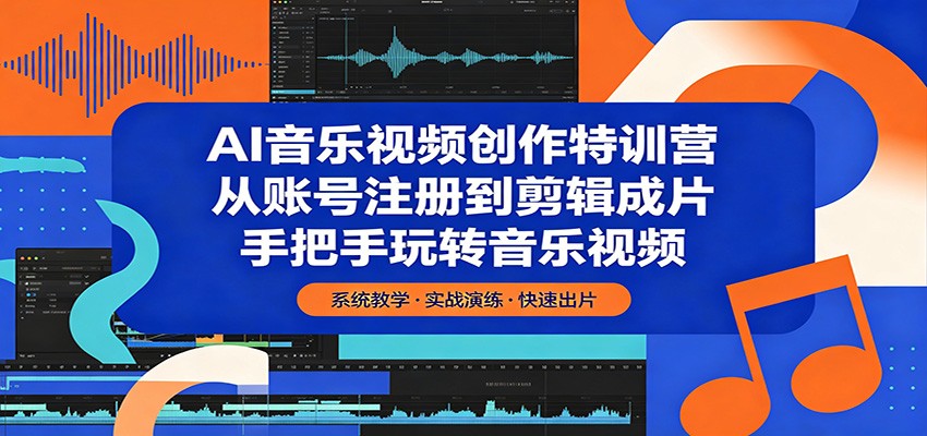 AI音乐视频创作特训营：从账号注册到剪辑成片，手把手玩转音乐视频 - 觅资源