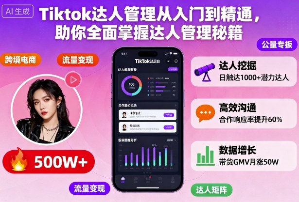 Tiktok达人管理从入门到精通，助你全面掌握达人管理秘籍|YX网创