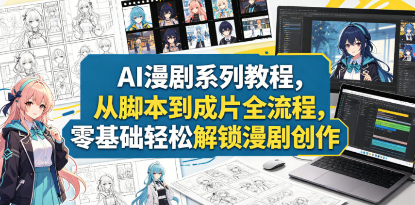 AI漫剧系列教程，从脚本到成片全流程，零基础轻松解锁漫剧创作 - 觅资源