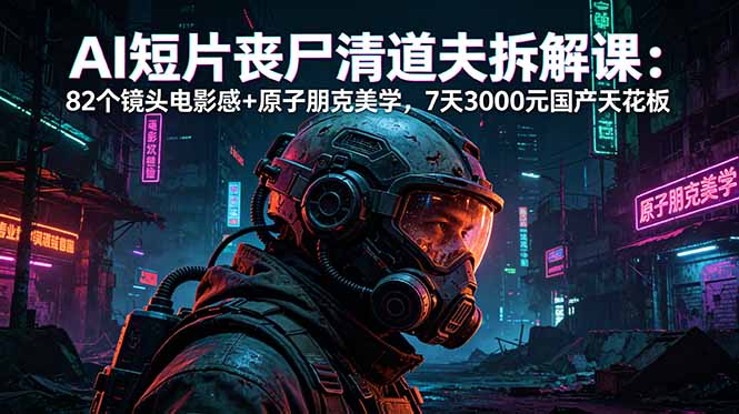 AI短片《丧尸清道夫》拆解课：82个镜头电影感+原子朋克美学，7天3000元国产天花板 - 觅资源