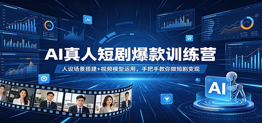 AI真人短剧爆款训练营：人设场景搭建+视频模型运用，手把手教你做短剧变现 - 觅资源
