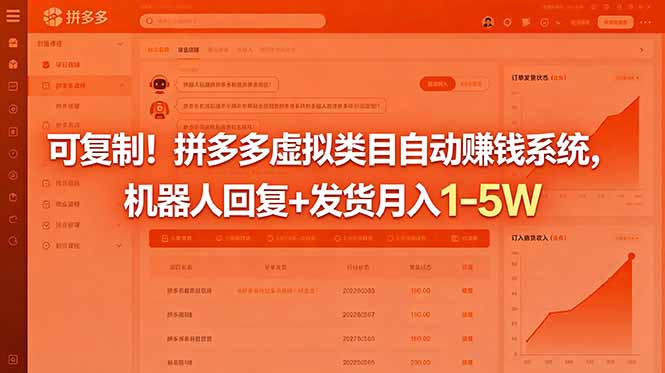 可复制！拼多多虚拟类目自动赚钱系统，机器人回复+发货月入 1-5W - 觅资源