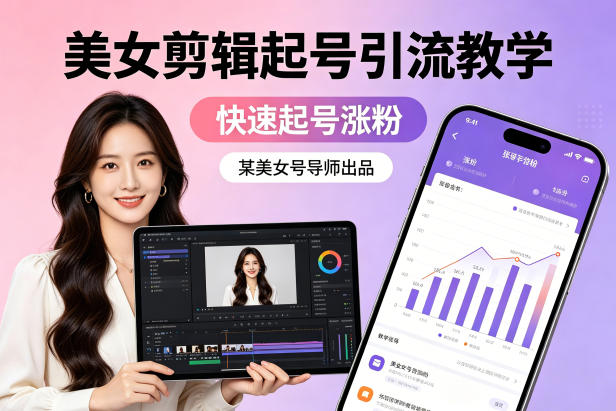某美女号导师出品：美女剪辑起号引流教学，快速起号涨粉 - 觅资源