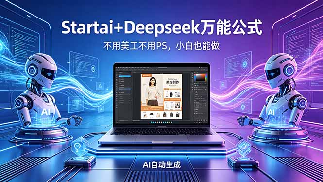 AI自动做电商详情页：Startai+Deepseek万能公式，不用美工不用PS，小白也能做 - 觅资源